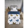 ETE HOMETEX TEK KİŞİLİK LÜX WELSOFT YORGAN SETİ KELEBEK İNDİGO 155X215CM 8696474231930